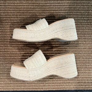 Steve Madden Raffia Woven Platform Wedge Sandals